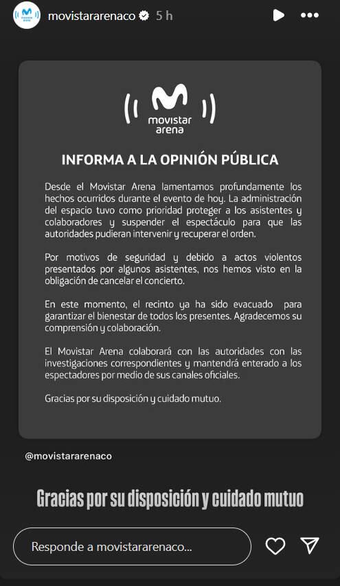 Batalla campal y descontrol en un recital de Damas Gratis en Colombia: hay al menos un muerto.