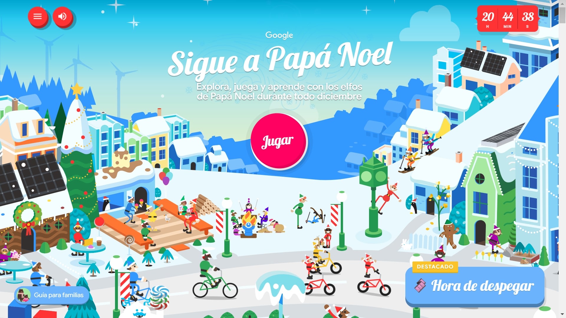 Los usuarios acceden a una cuenta regresiva que señala el tiempo restante para el brindis local