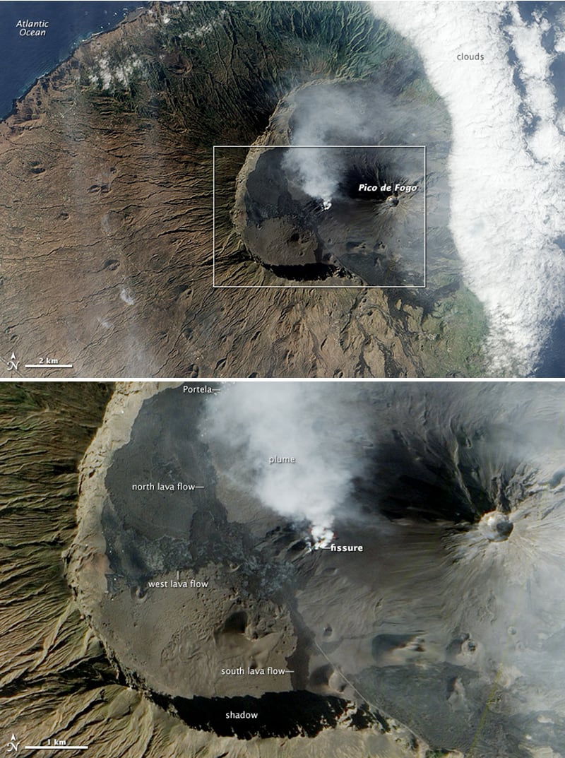 La última erupción, en 2014, forzó a los habitantes de Portela y Bangaeira, a refugiarse en otros espacios de la isla