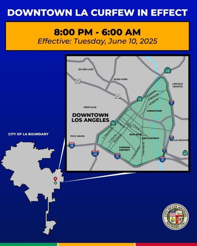 Horario y zonas del toque de queda en Los Ángeles