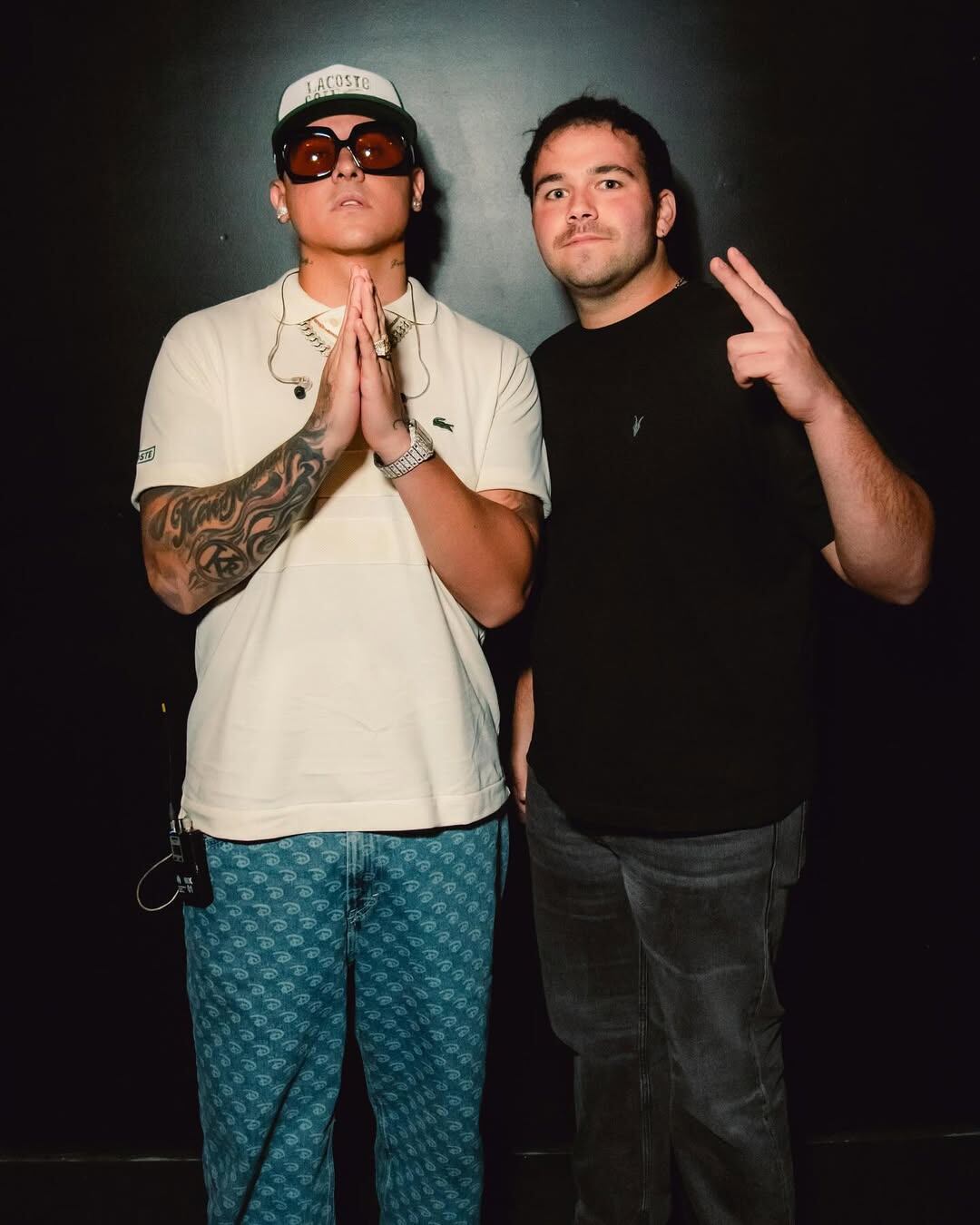 Agustín junto al cantante Kevin Roldán (Foto: Instagram @agustinperez___)