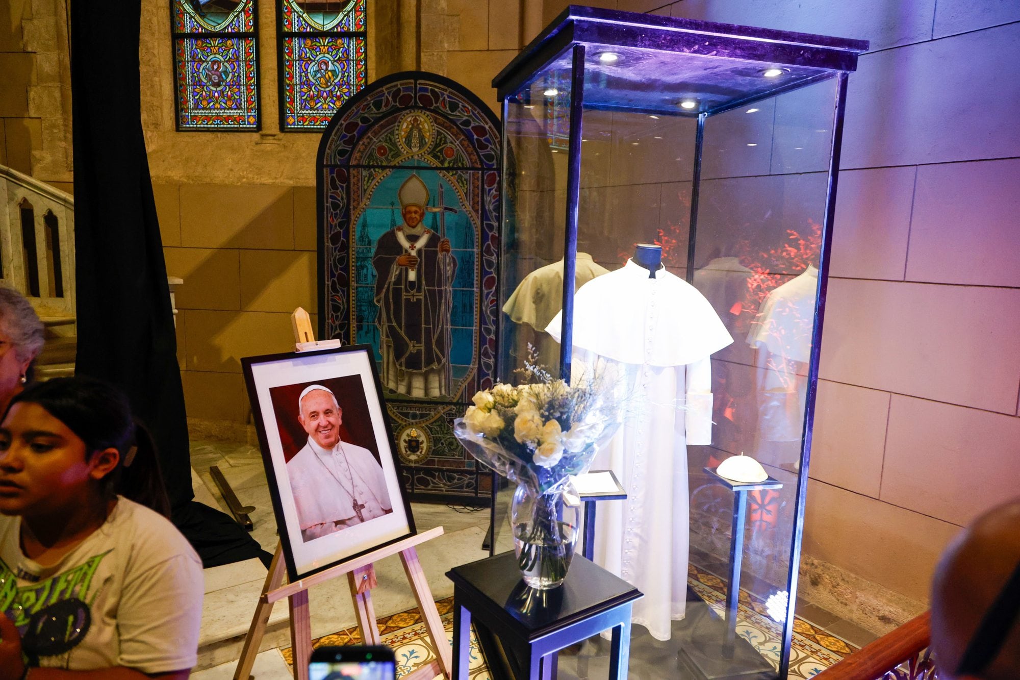 El cuadro con la imagen de Francisco en la Basílica de Luján