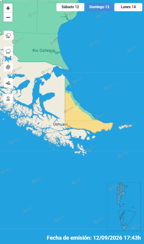 En una provincia rige una alerta por nevadas