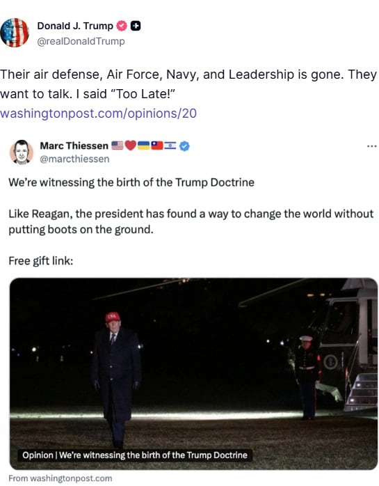 Con un posteo en Truth Social, Trump dijo que es