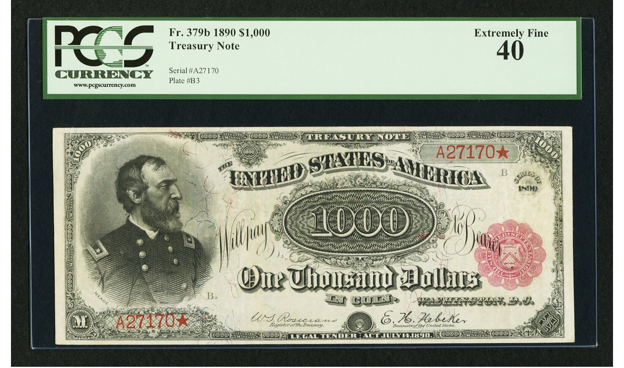 El billete, que superó los 3 millones de dólares, contaba con la calificación de