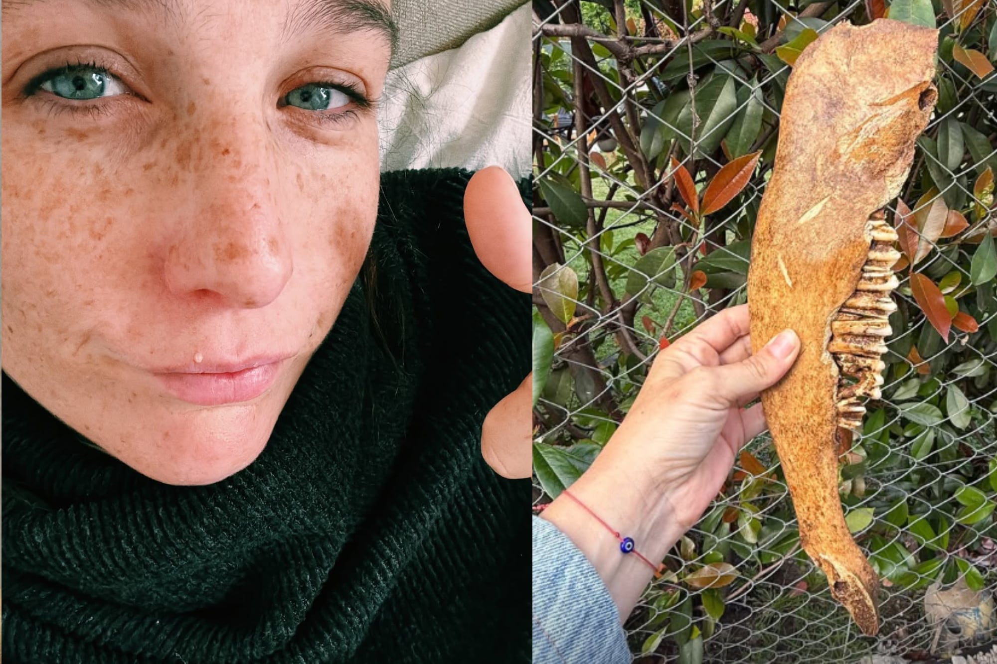 Juana Repetto hizo el pozo para la pileta en el fondo de su casa y un hallazgo de un fósil la dejó en shock