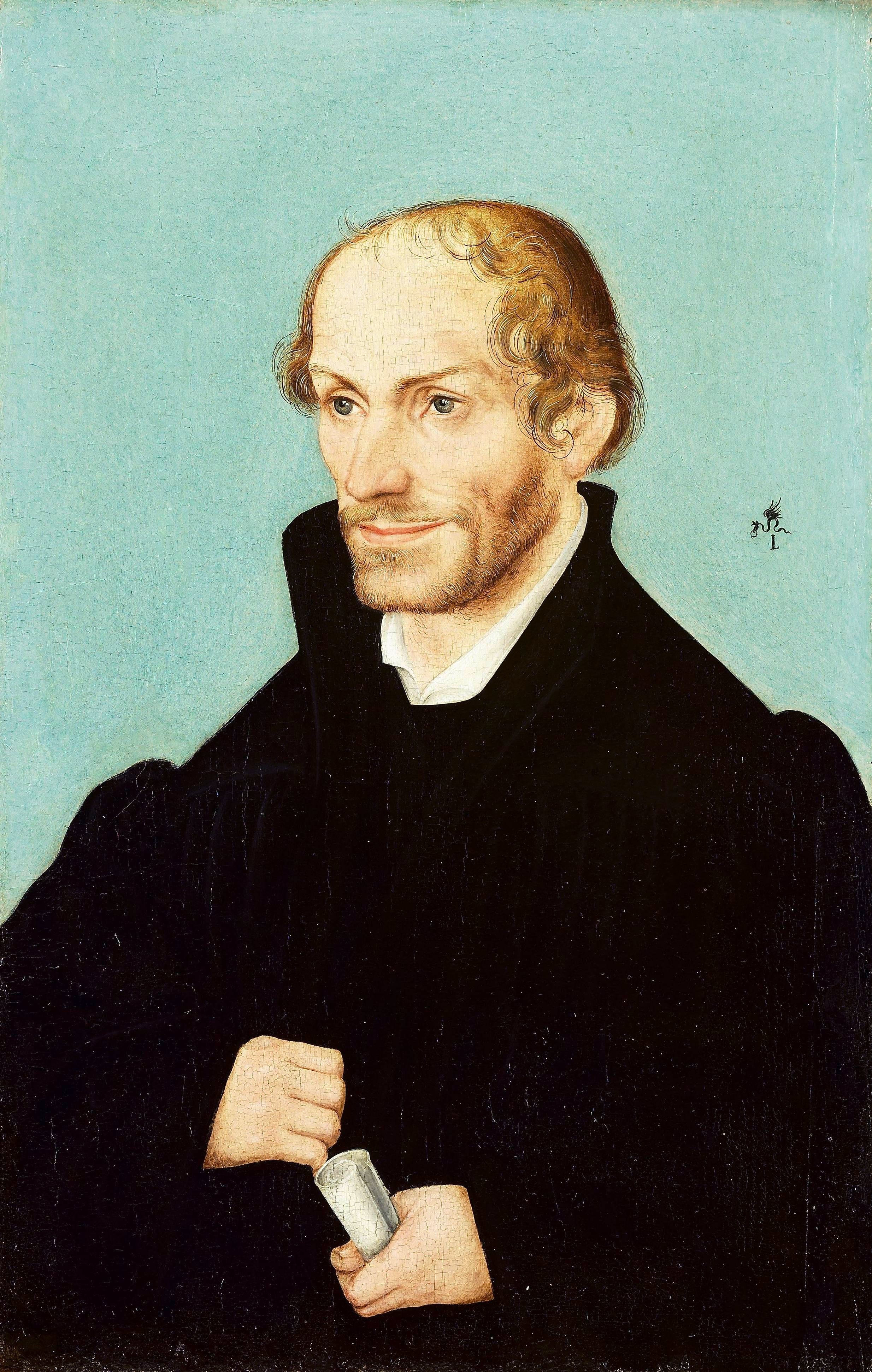 El Phillip Melanchton de la vida real, retratado por Lucas Cranach en el siglo XVI