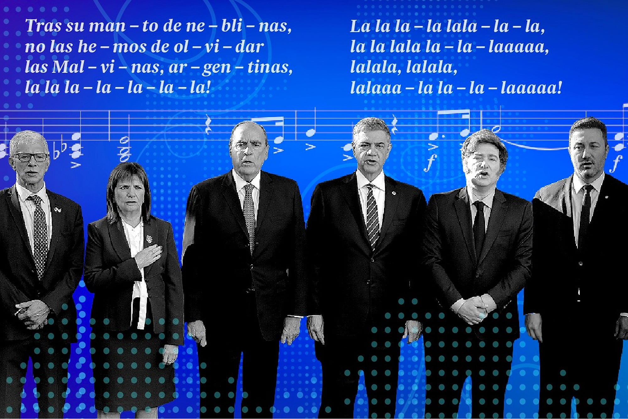 Problemas con la letra de la marcha y tomas de catch en el acto por Malvinas