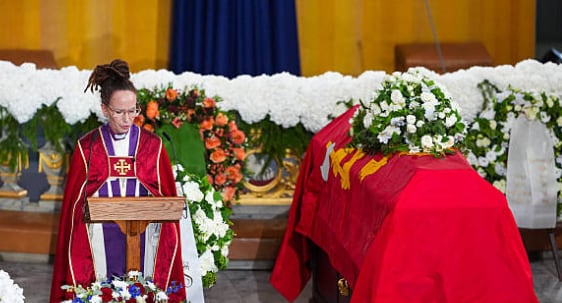 Sunniva Gylver en el funeral del rey Harald V de Noruega