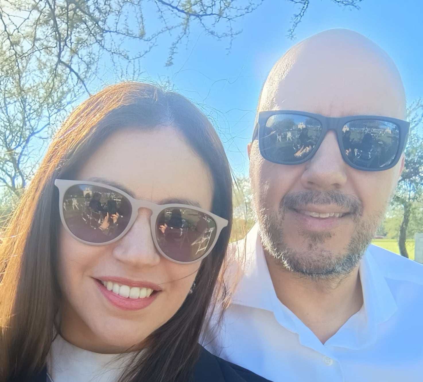 Con Sergio, el amor de su vida.