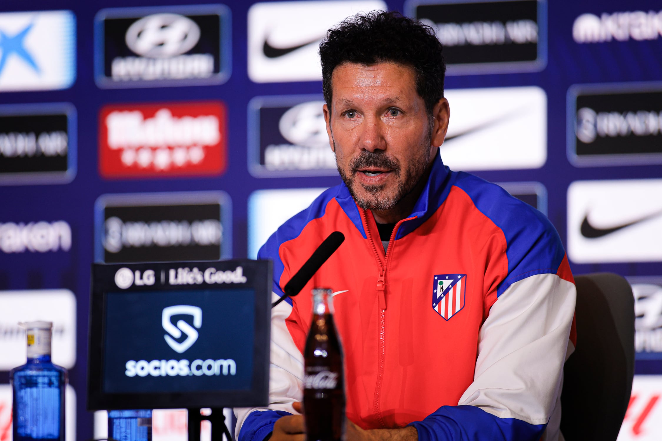 Diego Simeone habló con los periodistas en la previa del partido de Atlético de Madrid vs. Barcelona, por la Liga de España