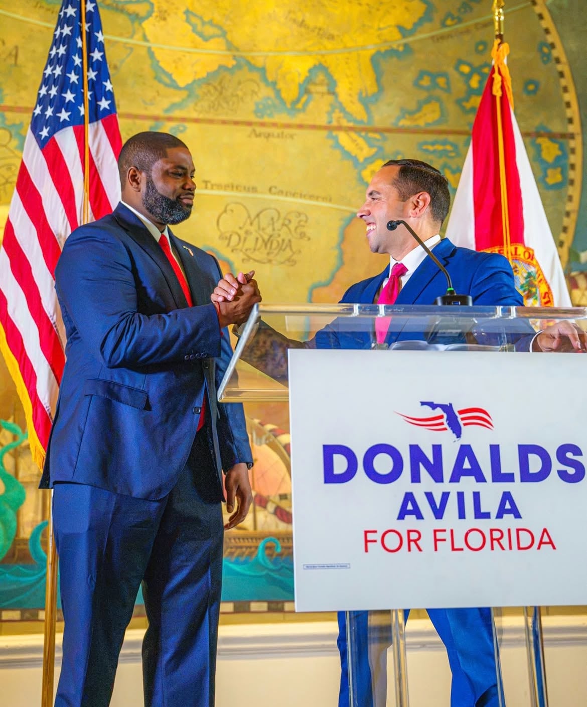 Byron Donalds y Bryan Ávila tienen un 48% de intención del voto, según un sondeo realizado por Mason-Dixon