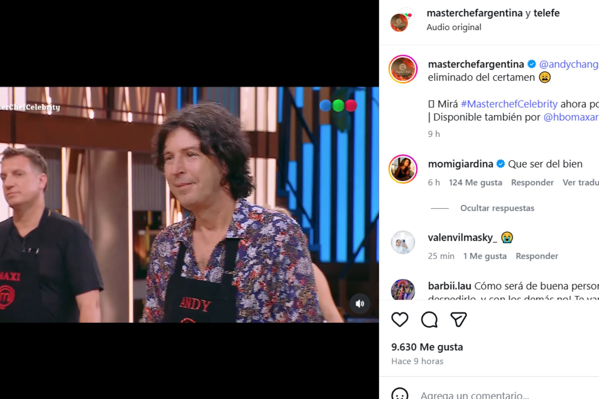 El comentario de Momi por la eliminación de Andy Chango