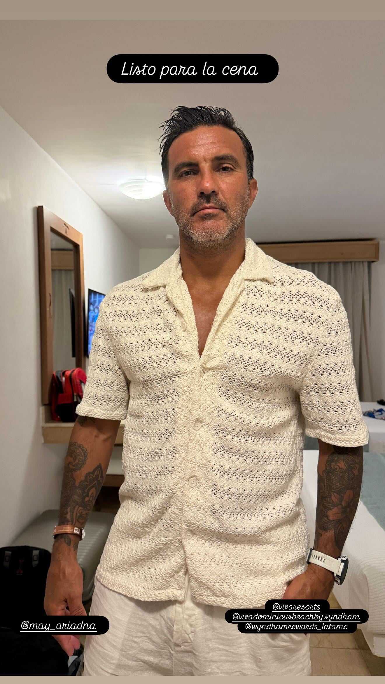 Fabian Cubero en sus historias de Instagram listo para una cena en República Dominicana (Foto: @fabiancuberooficial)