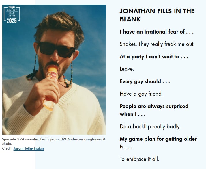 El divertido ida y vuelta de Jonathan Bailey en su entrevista con People