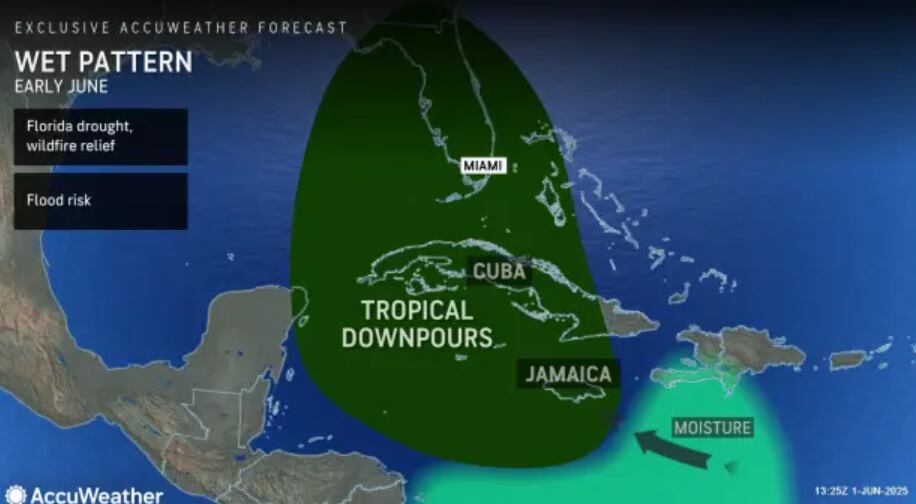 AccuWeather prevé movimiento tropical en el Caribe y las aguas de Florida en el Golfo y el Atlántico