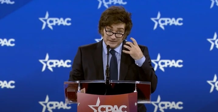 Javier Milei en la CPAC en Washington.