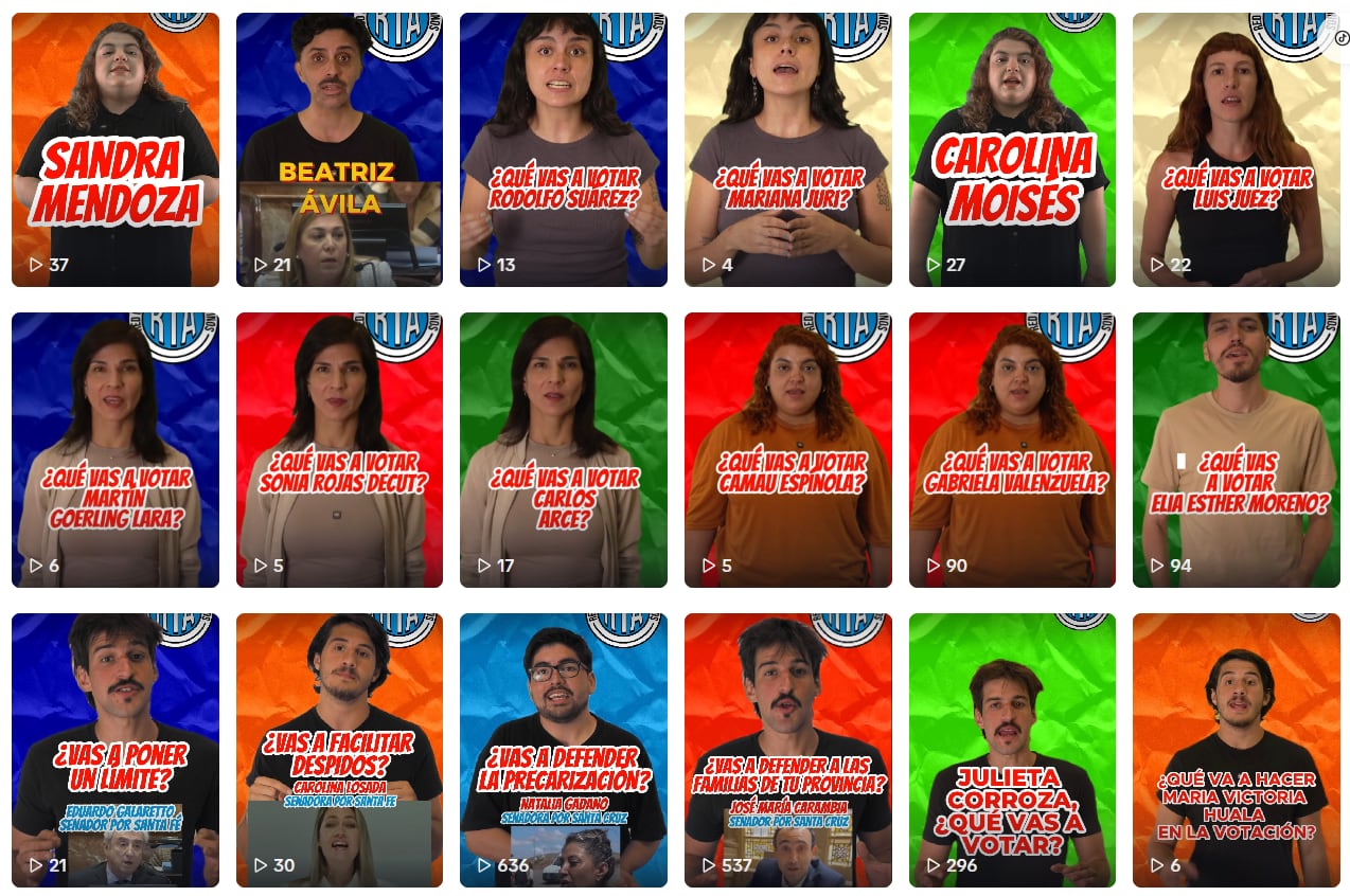 El usuario de TikTok de Dicho en Criollo, desde el que la CGT cuestiona a 20 senadores