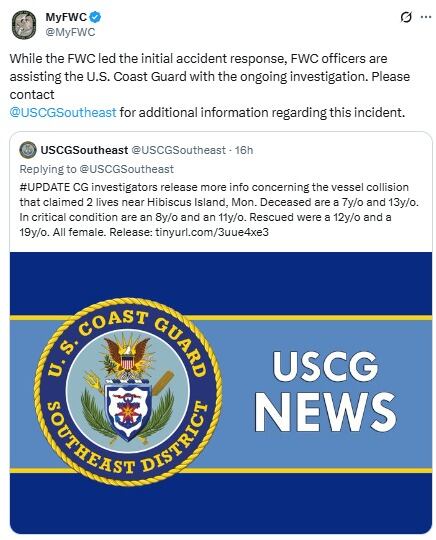 El comunicado de la Comisión de Conservación de Pesca y Vida Silvestre de Florida