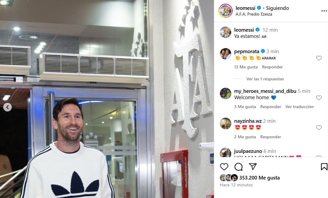 Lionel Messi llegó a la Argentina para sumarse a la selección