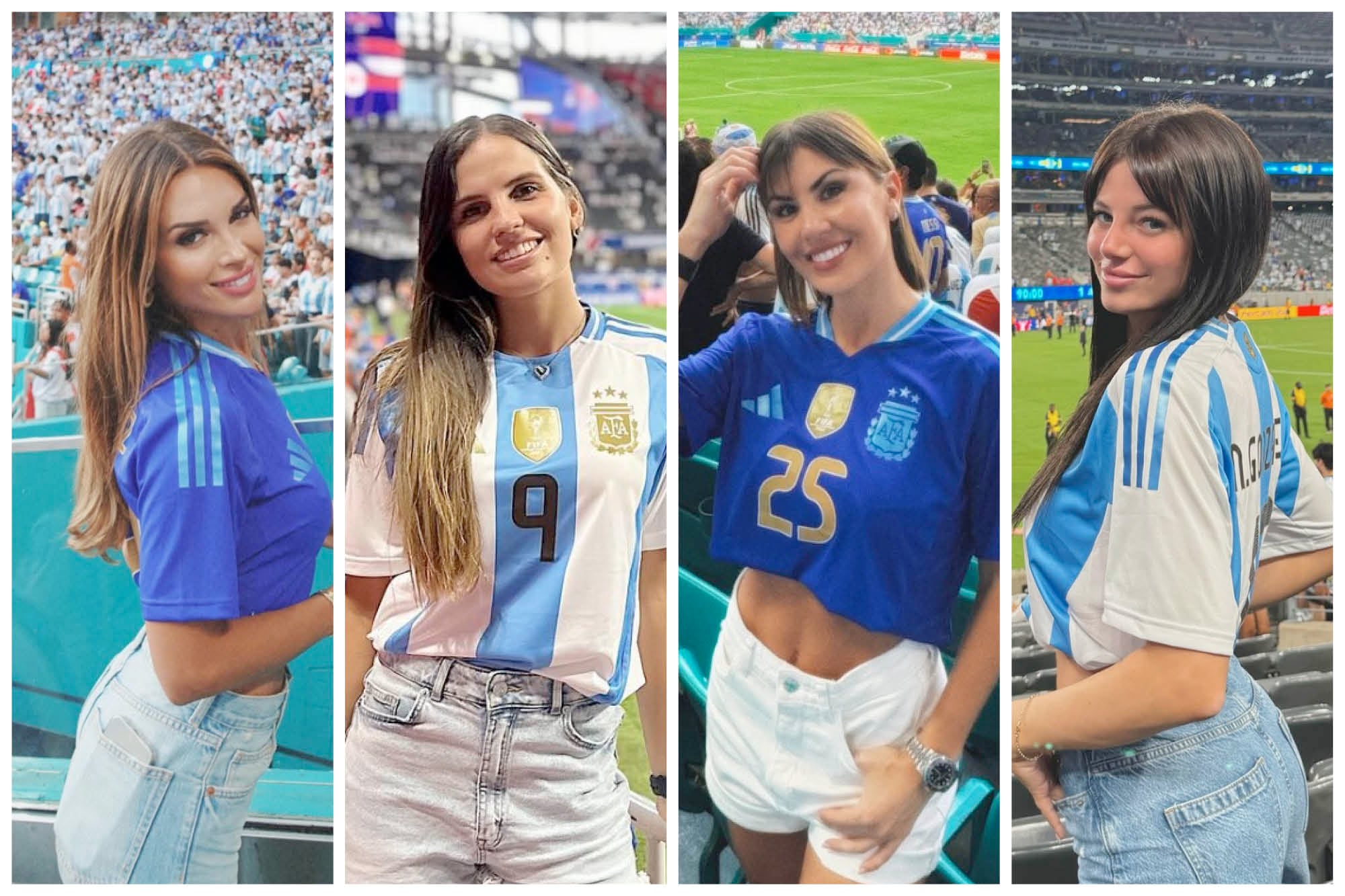 Algunas mujeres de los jugadores de la Selección argentina en la copa América 2024