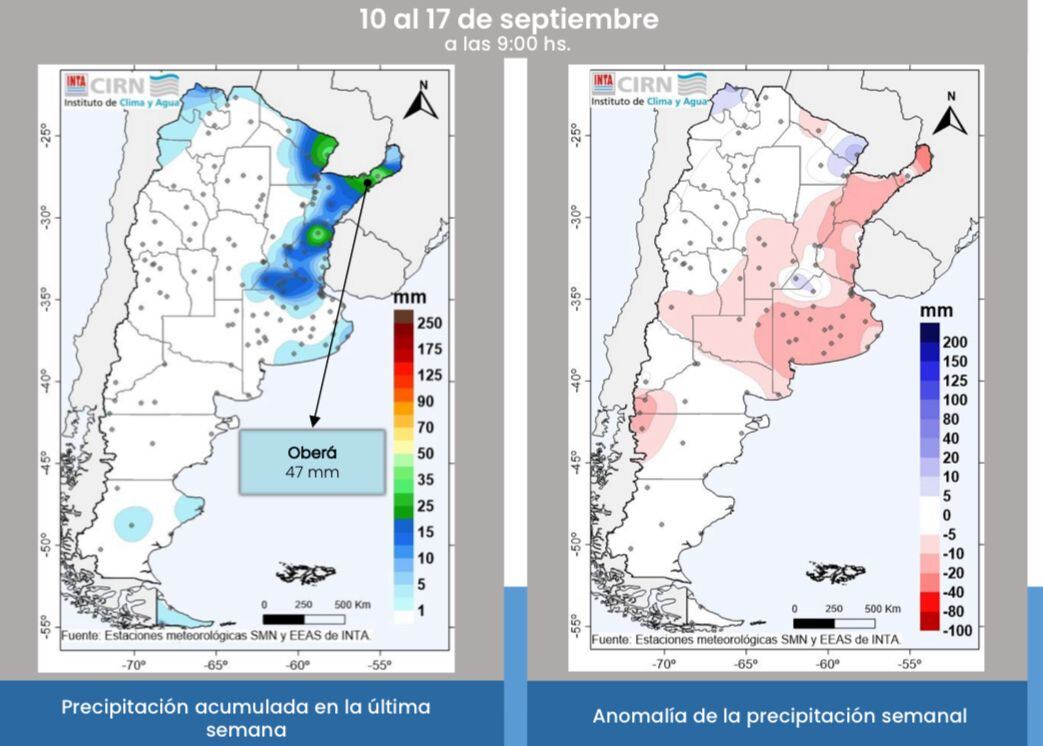 Precipitación acumulada en la última semana