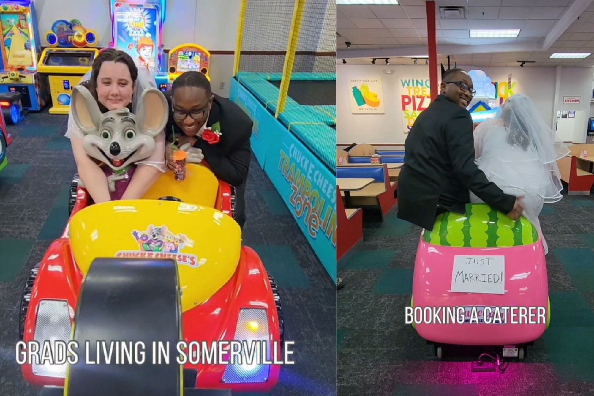 La pareja no dejó de divertirse durante toda la celebración. (TikTok)