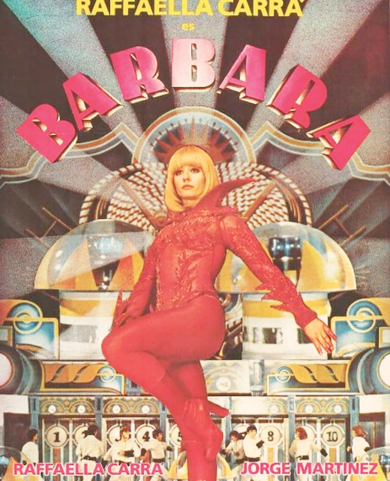 Carrà en el afiche promocional de la película Bárbara