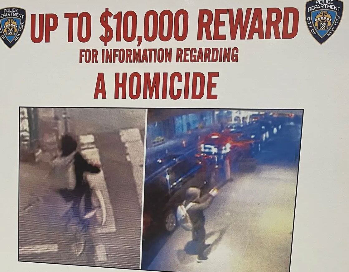 La policía de Nueva York difundió dos imágenes del sospechoso por el crimen de Brian Thompson
