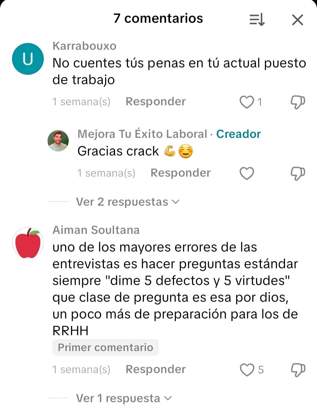 Las reacciones en TikTok al video del experto en entrevistas laborales