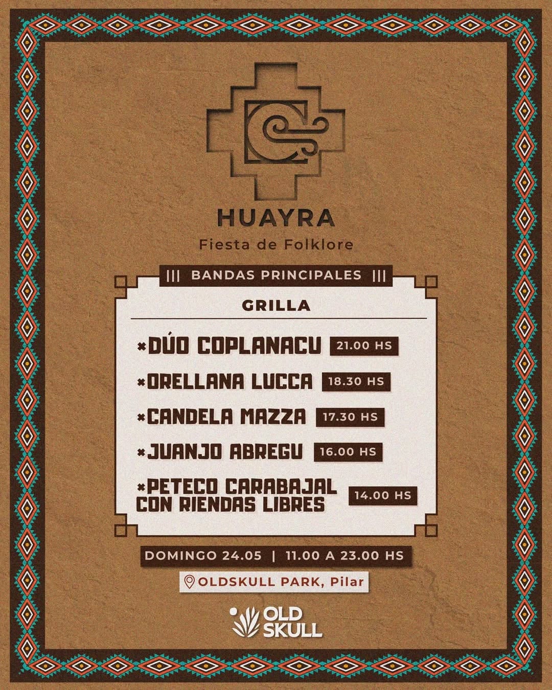 Fiestas por el 25 de Mayo: los festivales tradicionalistas para disfrutar el fin de semana largo cerca de Buenos Aires 7 La grilla completa de artistas que participarán de Huayra, la Fiesta de Folklore de Pilar