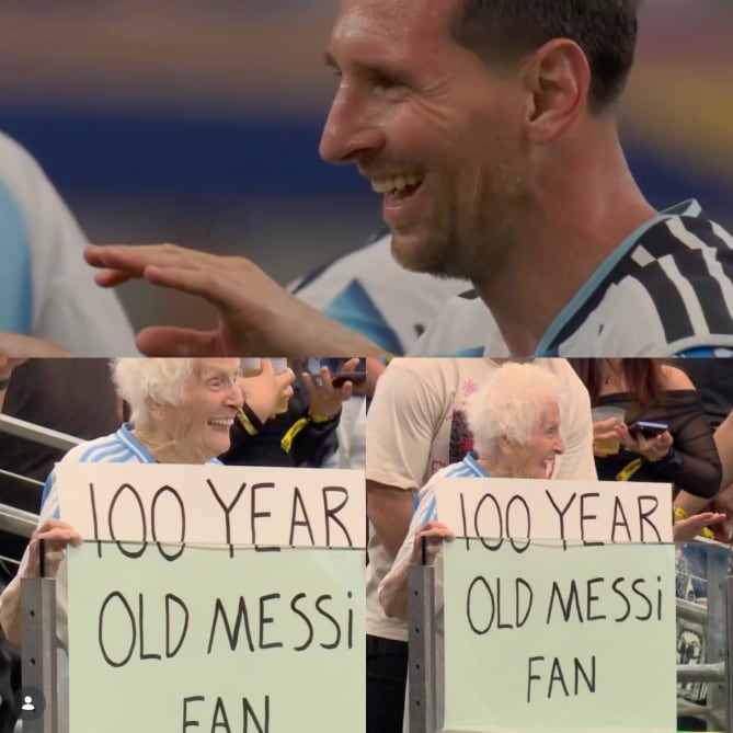 La mujer no pudo contener su emoción con los goles de Messi (Foto: X)