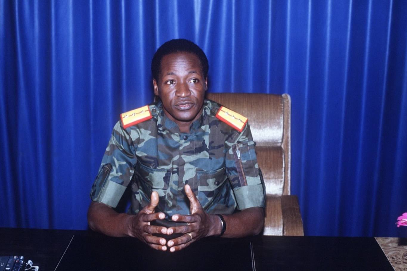 Blaise Compaoré en tiempos en que era aún lugarteniente de Thoma Sankara