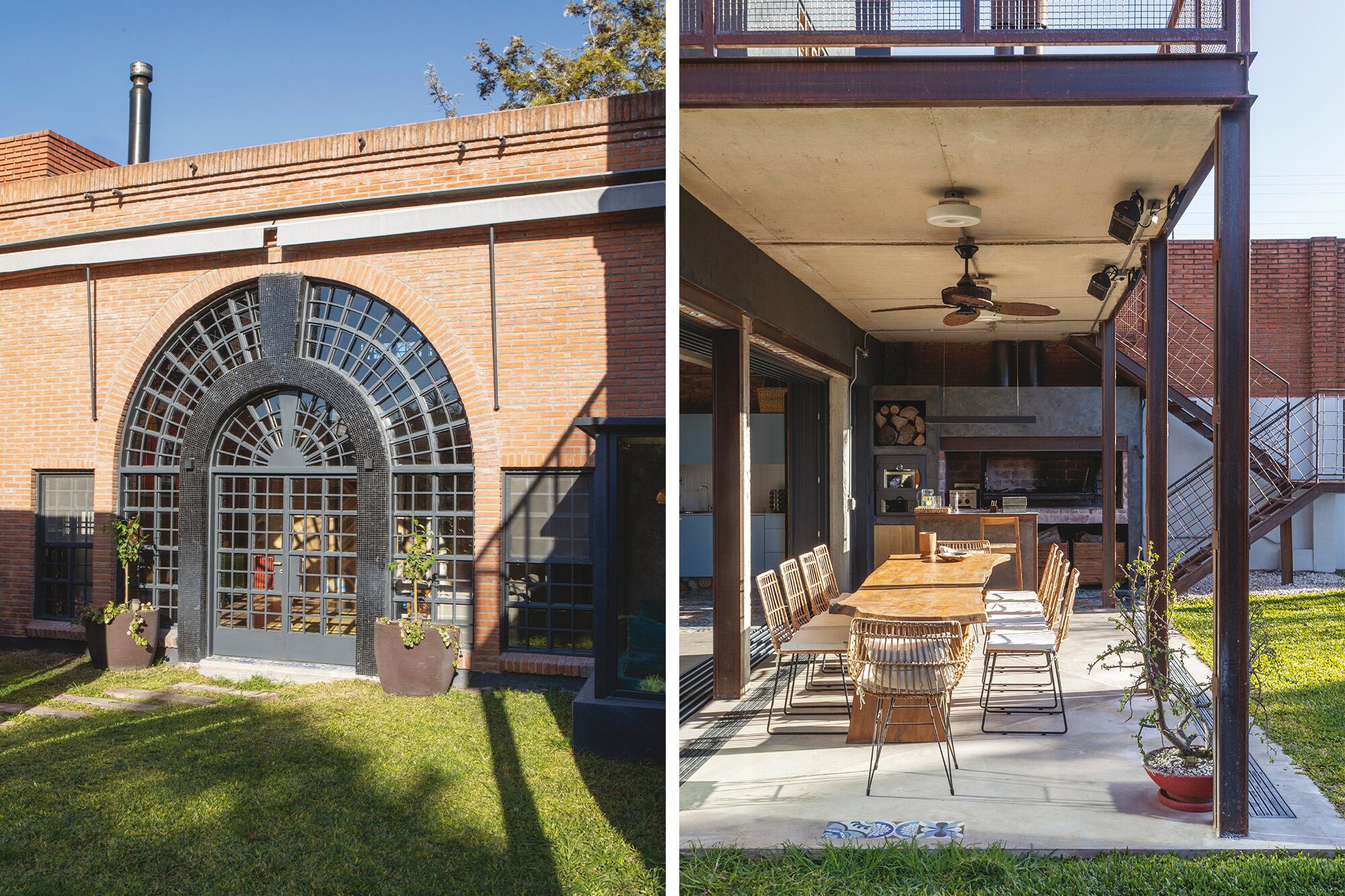 Mesa (Ar Paisajismo). Sillas (Mimbrería Hermanas Marcovecchio). Ventilador (Martin & Martin). Parrilla (La Herrería de Polo).