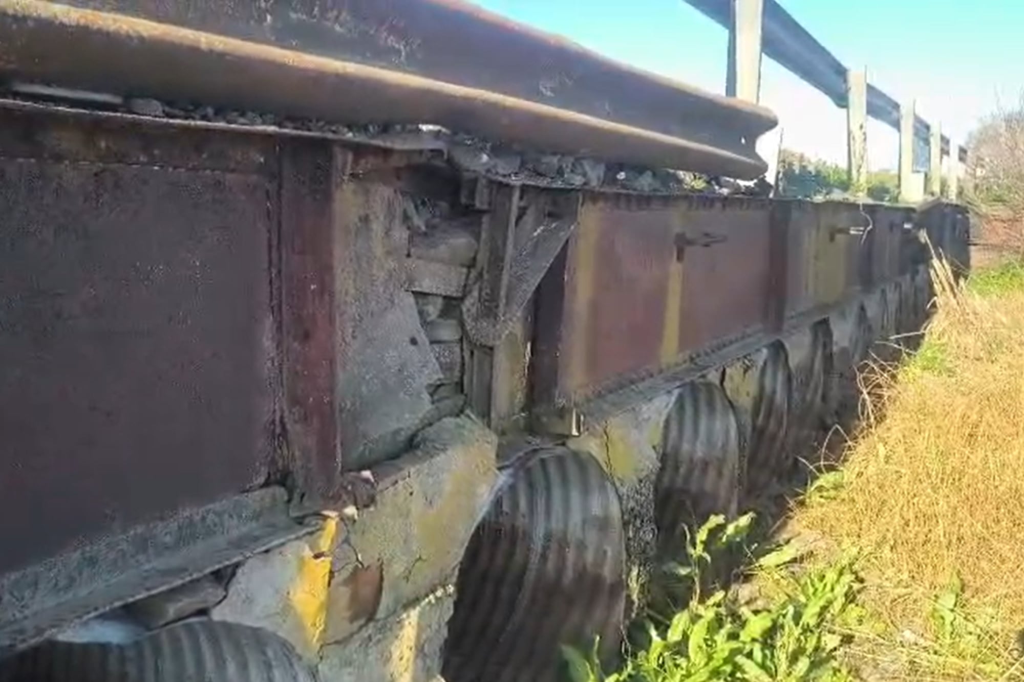 El estado del puente de la ruta 46 a la altura de Bragado