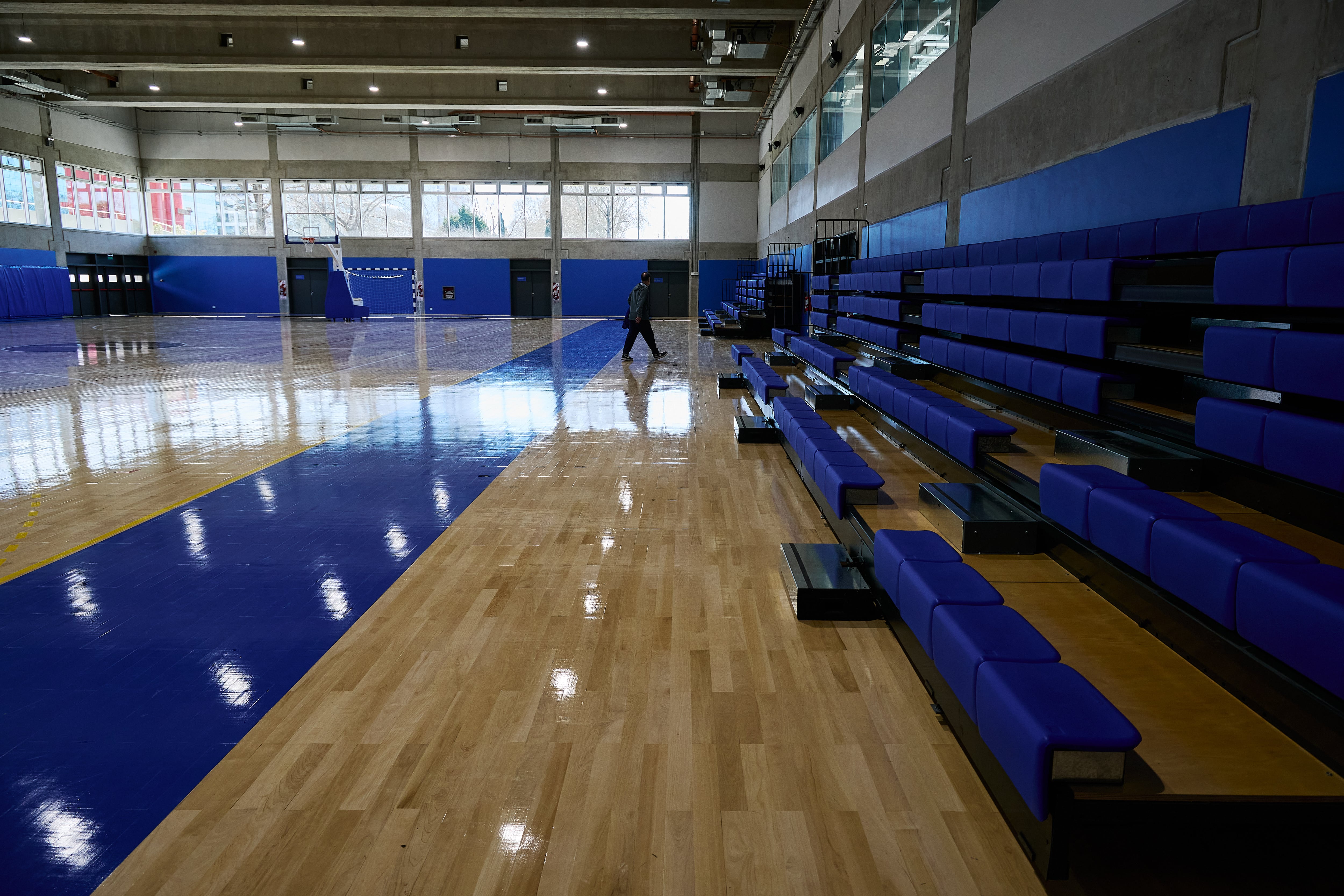 Las tribunas de la cancha de básquet