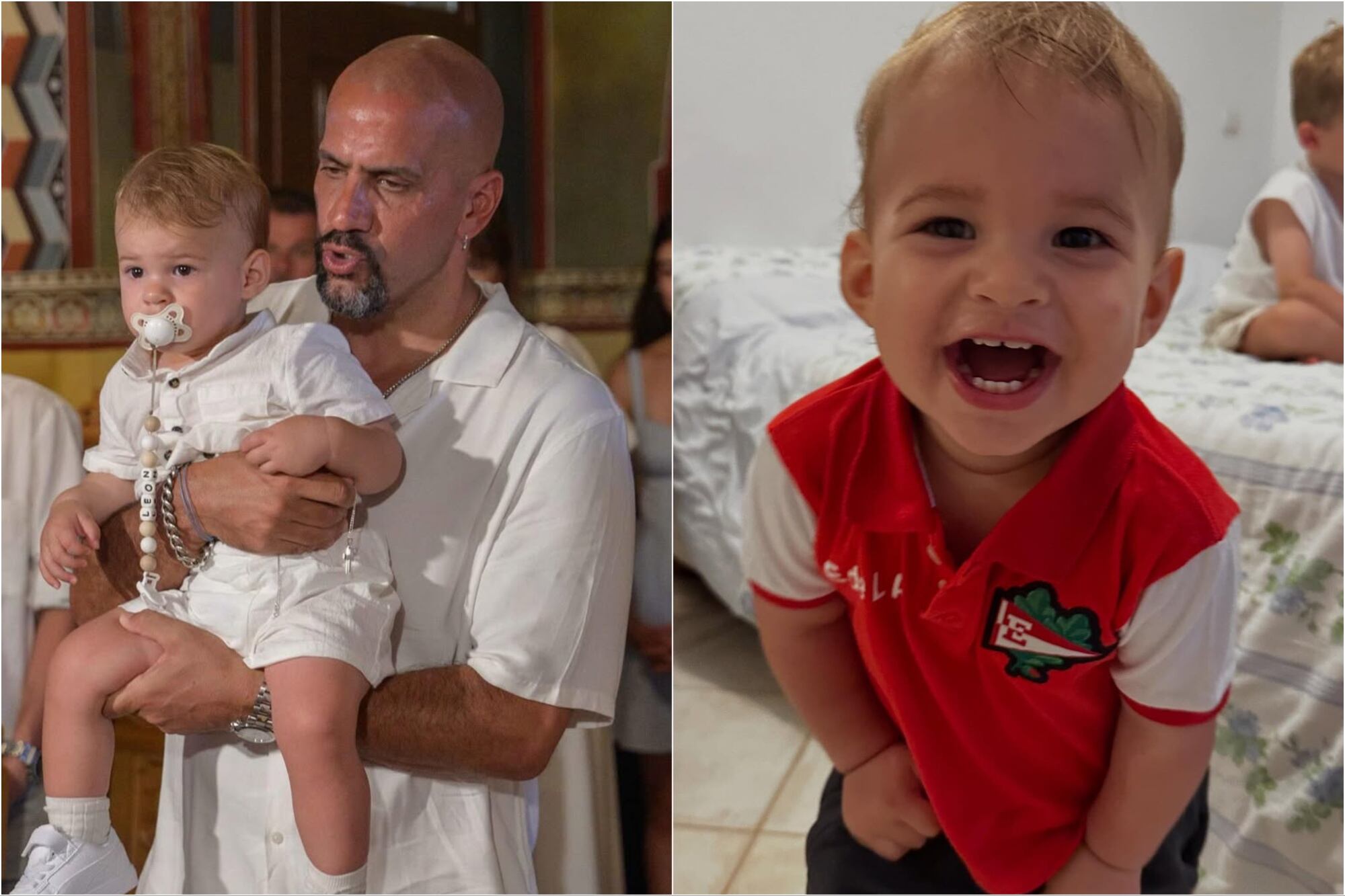 Juan Sebastián Verón estuvo presente en la comunión de León, el hijo de