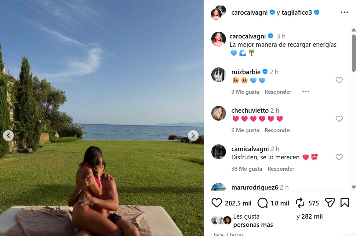 Nico Tagliafico y Caro Calvagni: las paradisíacas vacaciones tras el Mundial 8 El posteo de Caro Calvagni y Nico Tagliafico en sus vacaciones