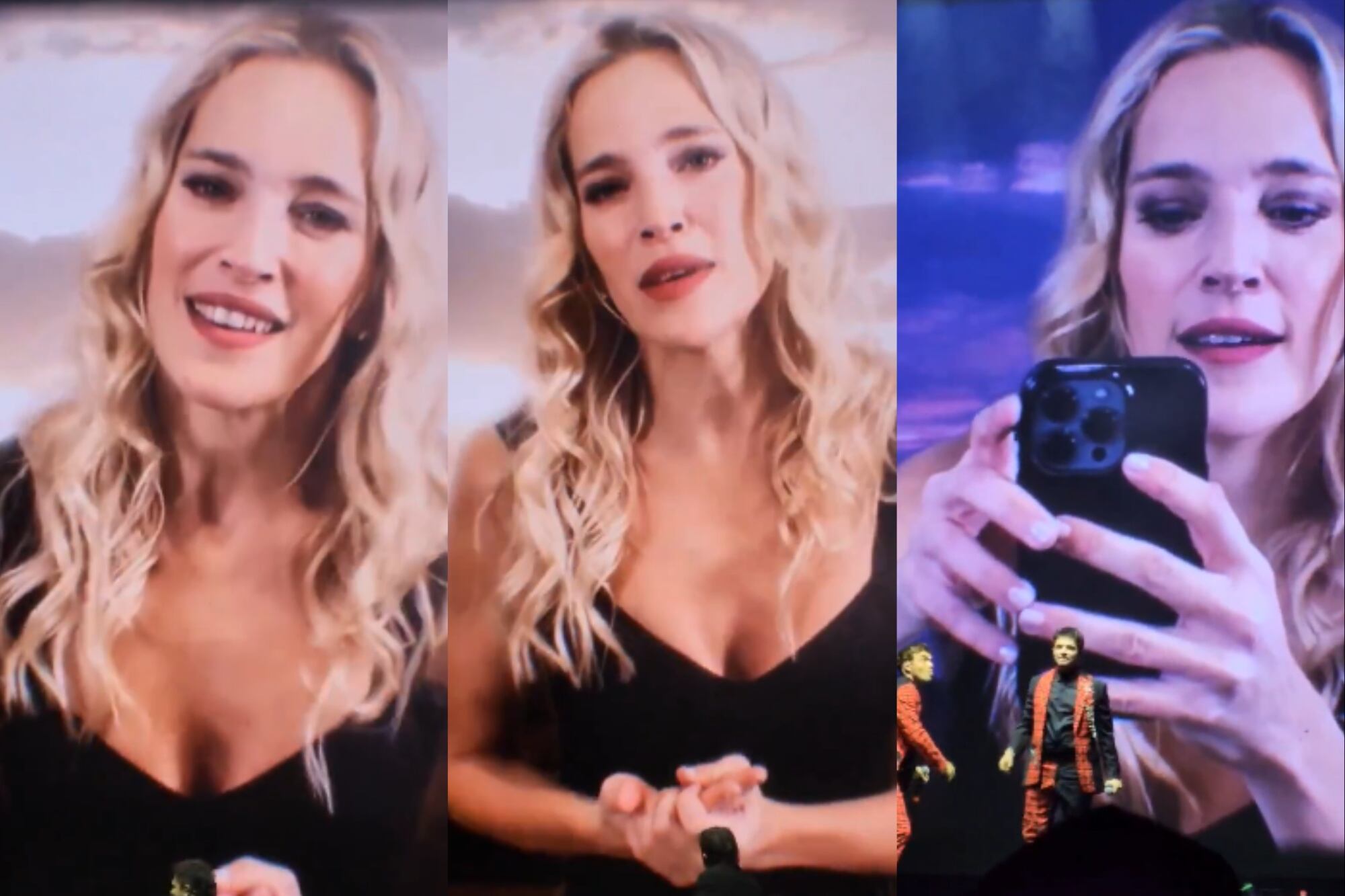 Luisana Lopilato apareció en un video con un mensaje para los fans durante el show de Erreway en Santiago (Foto: Captura de video)