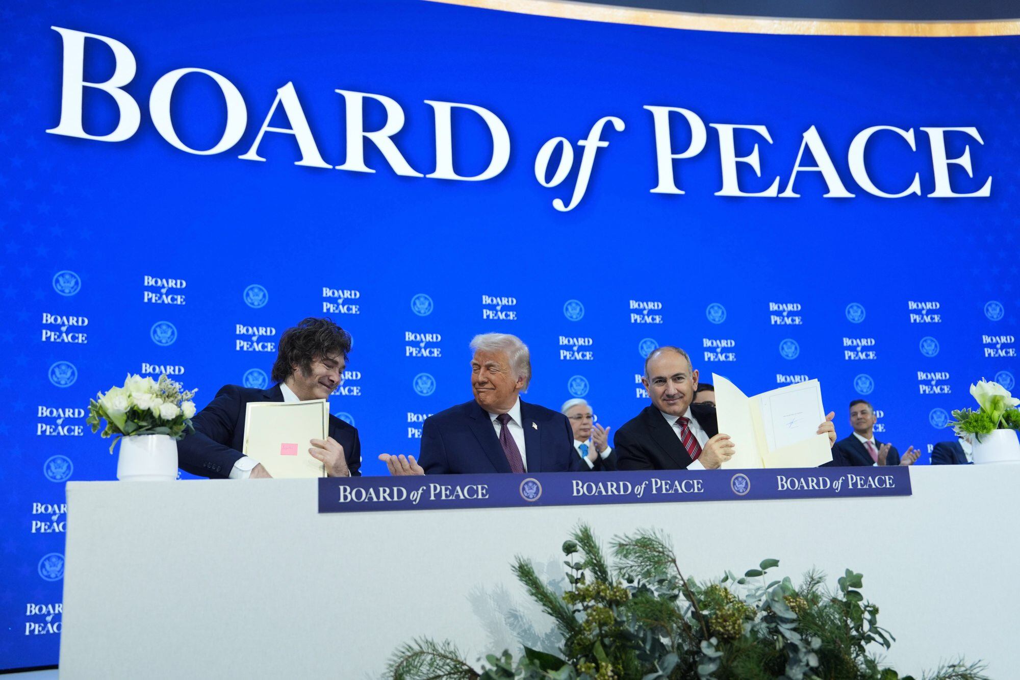 Milei firmó en el Consejo de Paz
(AP/Evan Vucci)