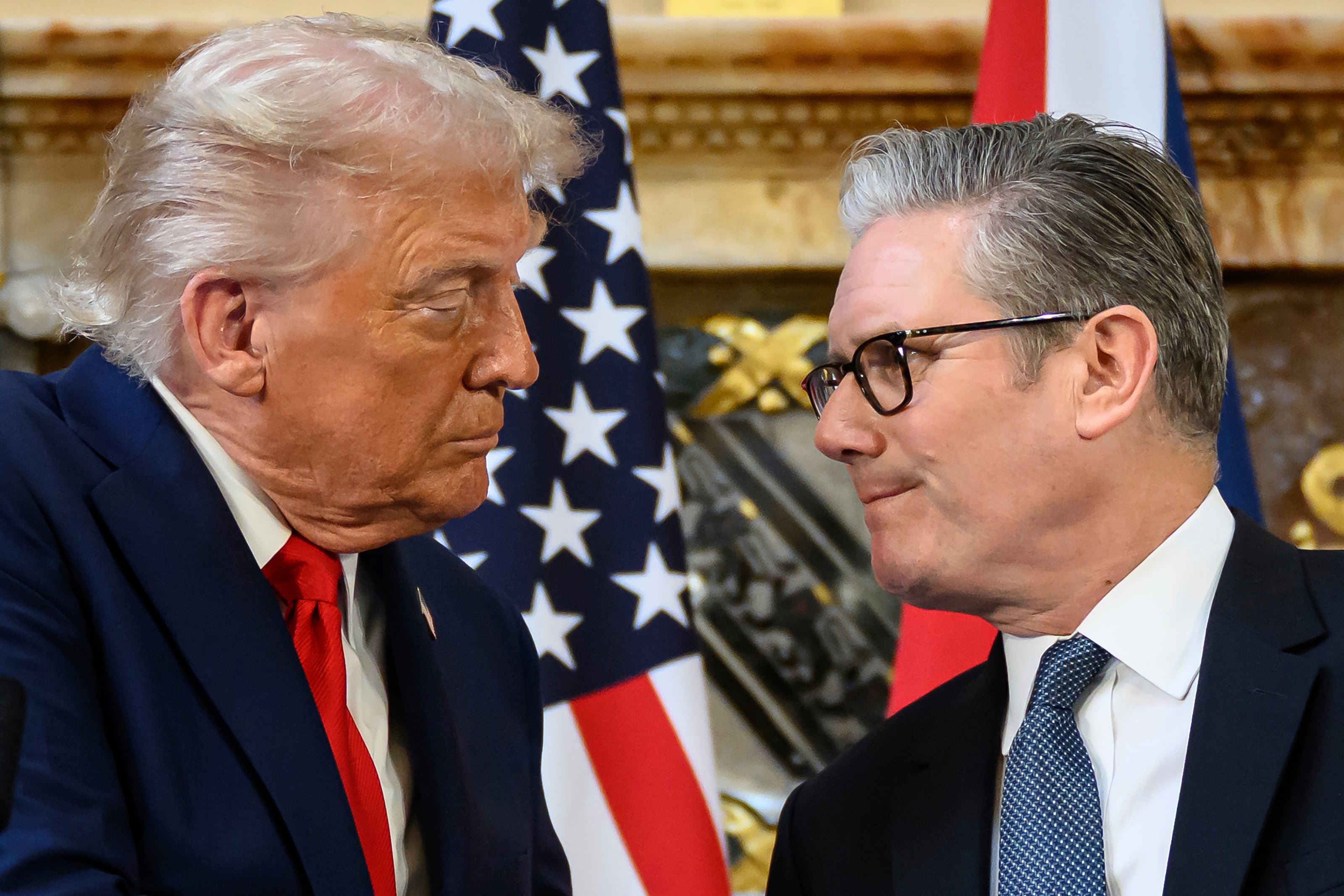 Donald Trump con Starmer en Chequers, cerca de Aylesbury, Inglaterra, el 18 de septiembre del 2025