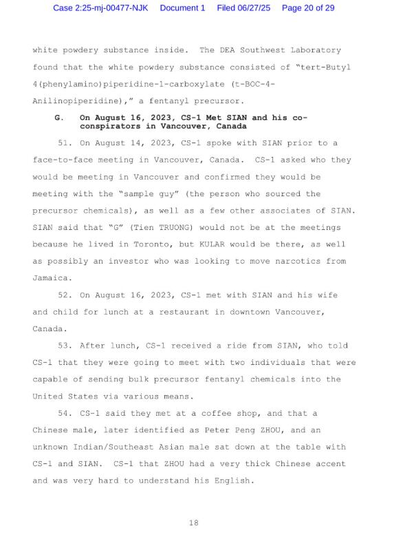 Declaración de Opinder Singh Sian e investigación de la DEA (X @PlasticPaddy09)