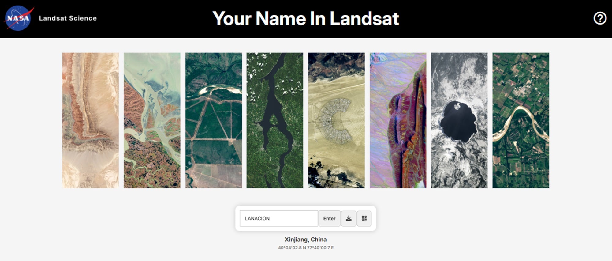 Así debería ser el resultado; Xinjiang, China es la ubicación de la primera letra del nombre elegido
