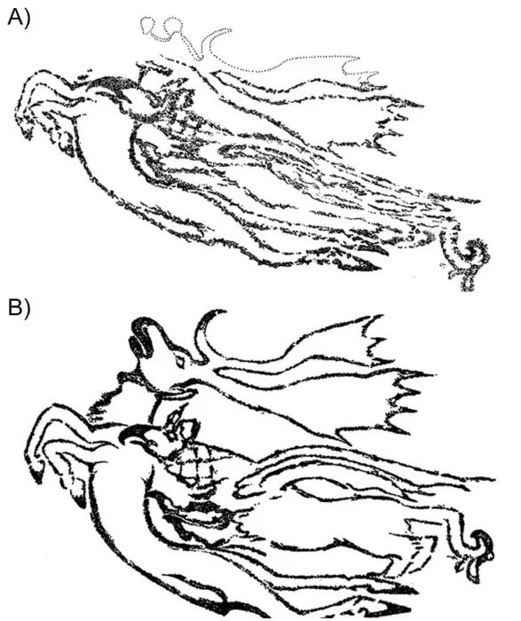 Los tatuajes que llevaba la momia en el antebrazo izquierdo (Foto: Gentileza Cambridge University Press en nombre de Antiquity Publications Ltd)