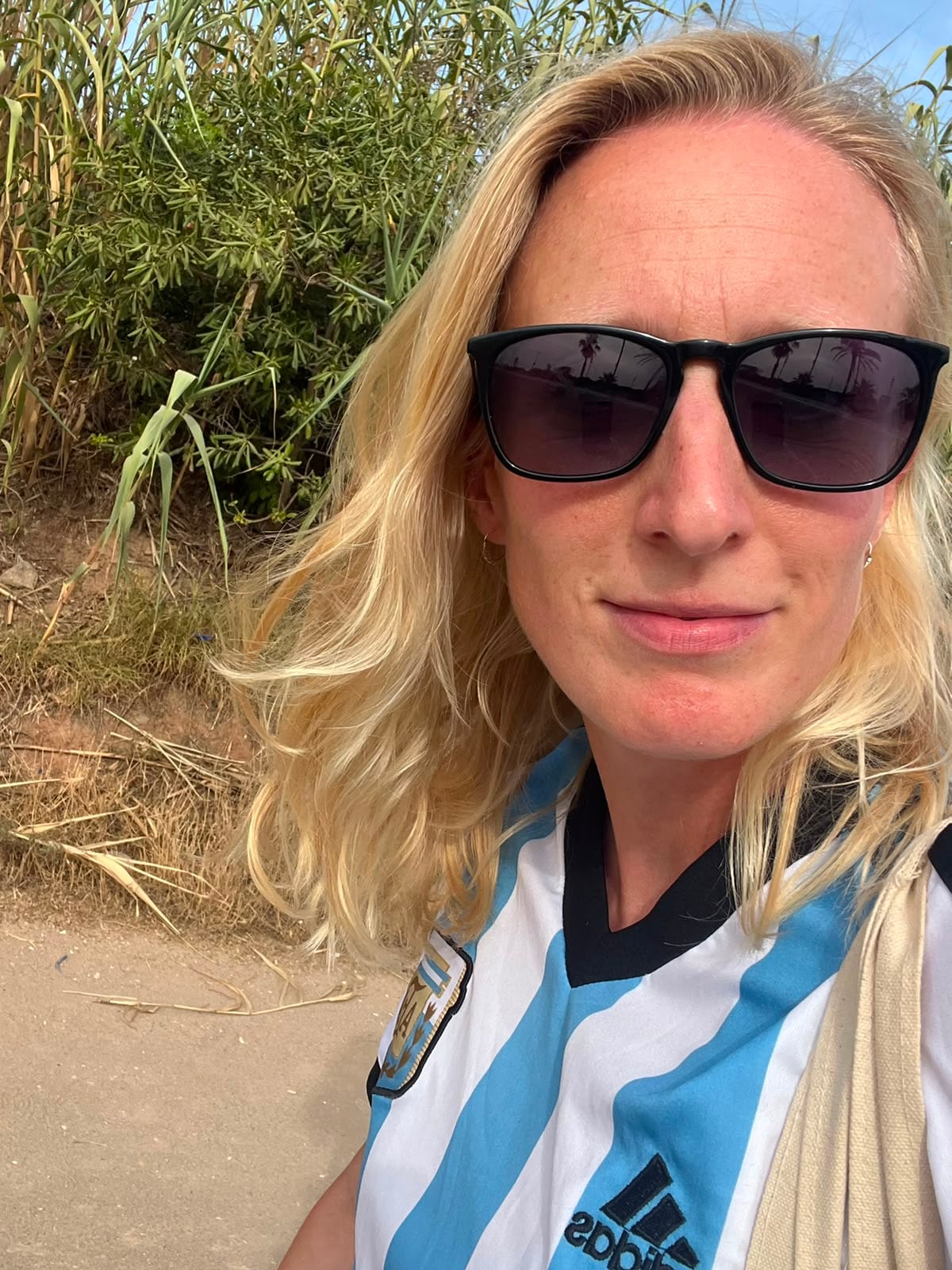 Hendrika, una hincha más de la selección argentina
