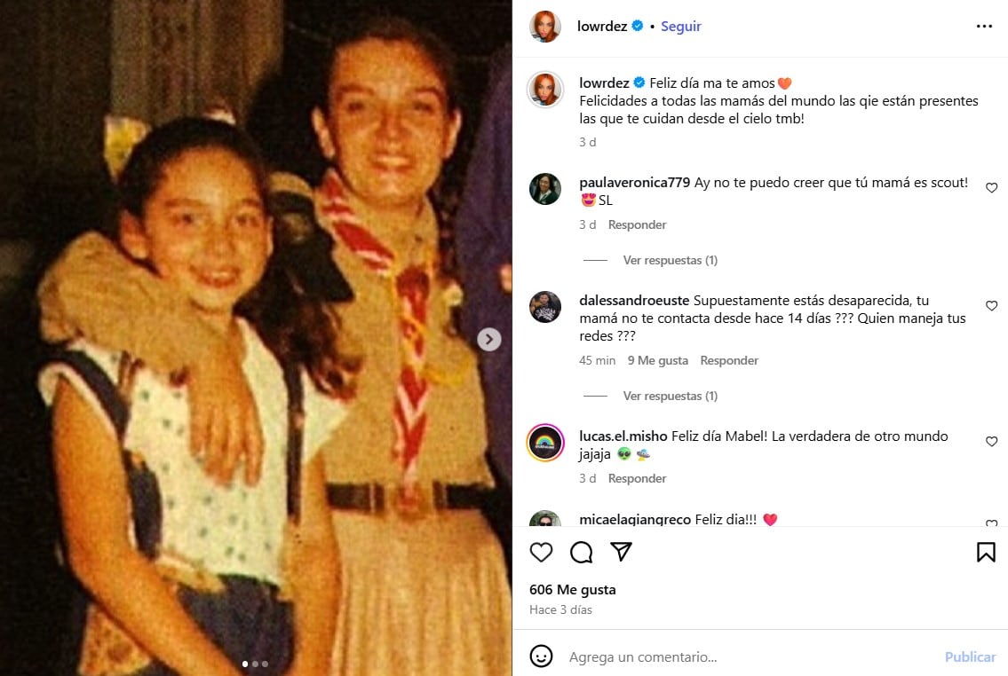 Buscan a Lourdes de Bandana: los llamativos mensajes en su cuenta de Instagram 6 El posteo de Lourdes Fernández por el Día de la Madre