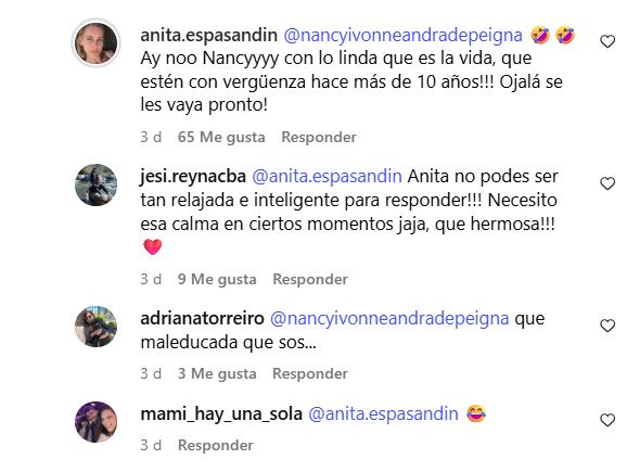 La filosa respuesta de la economista a su seguidora (Foto: Captura Instagram @anita.espasandin )