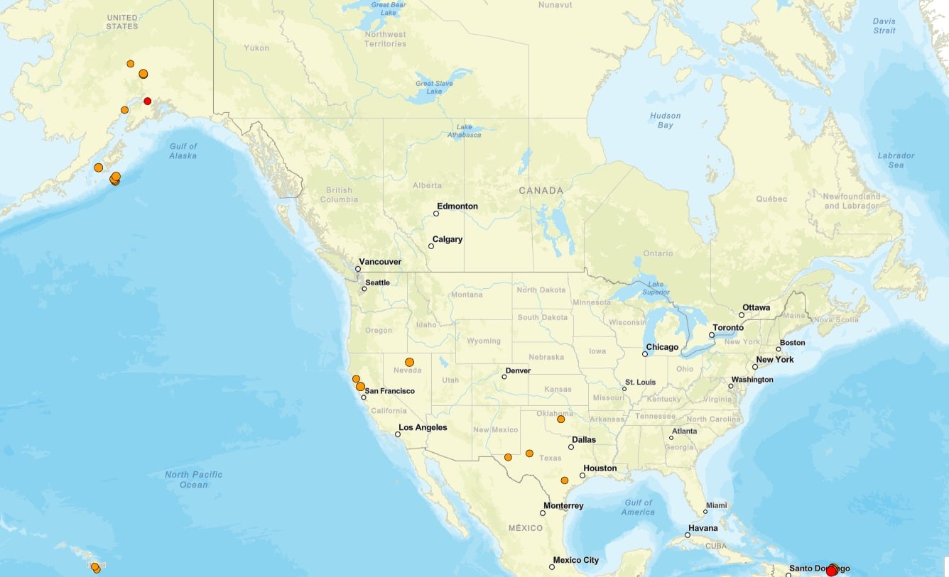 Los sismos ocurridos en Estados Unidos en las últimas 24 horas