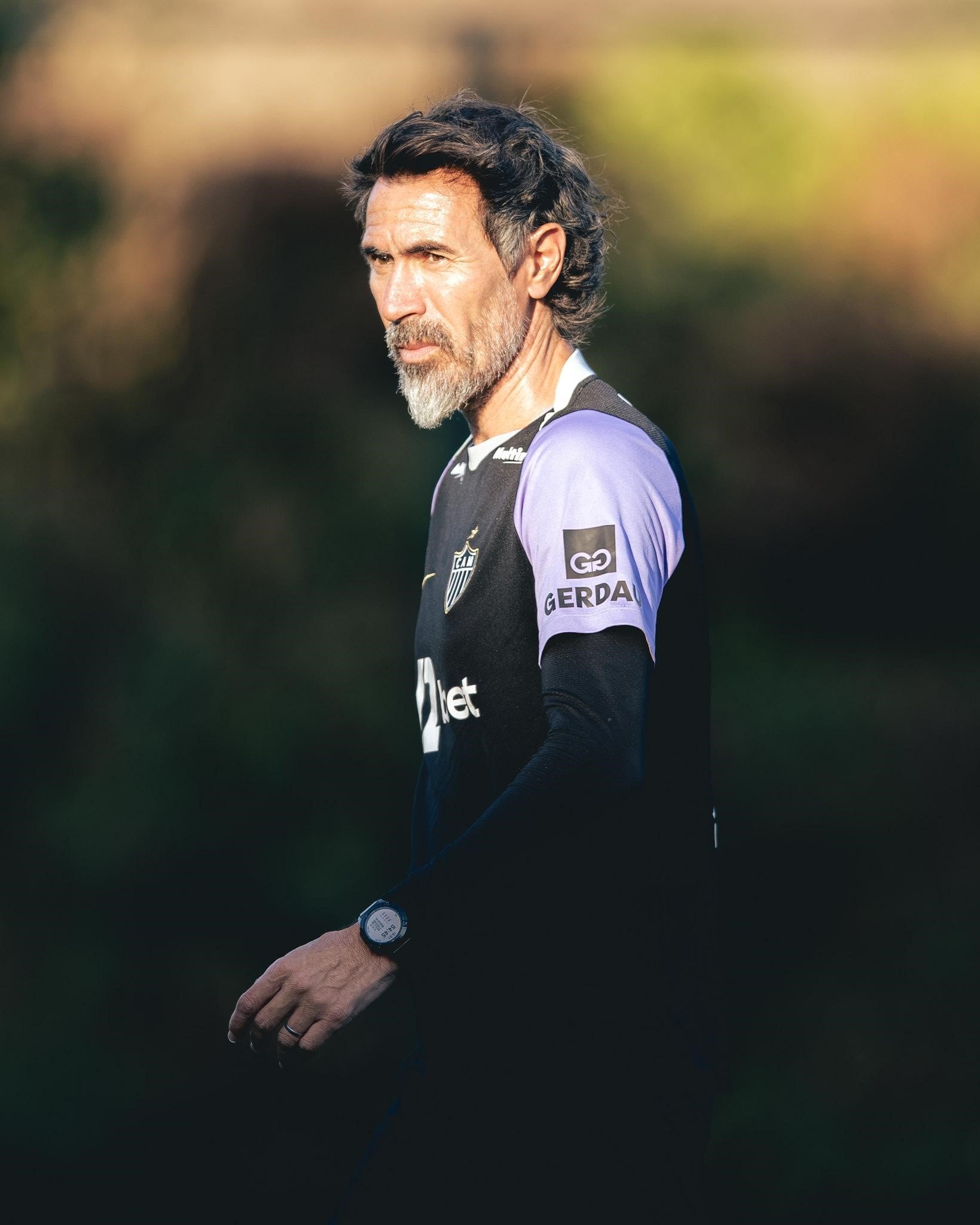 Eduardo Domínguez en el entrenamiento post clasificación ante Santos