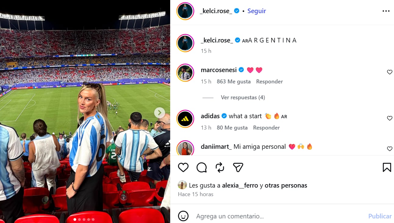Kelci Rose, la nueva integrante de las mujeres de la Scaloneta, recibió todo el cariño de los hinchas argentinos 6 Kelci compartió toda su experiencia en las redes sociales